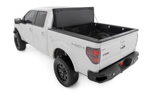 Ford F-150 Hard Tri-Fold Flip Up Bed Cover - Rough Country - '04-'14